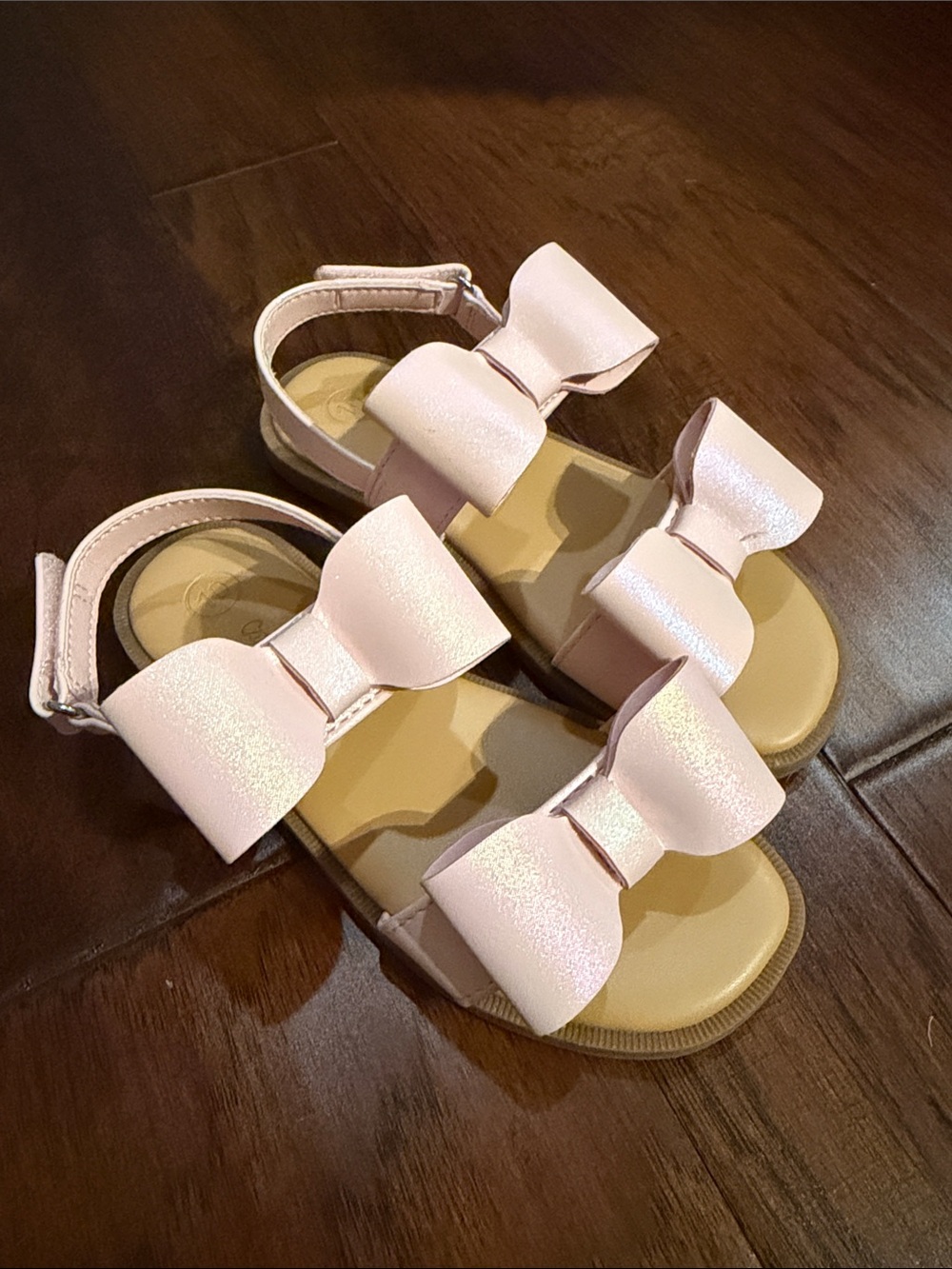 Cat & Jack Shimmery Light Pink Bow Sandals